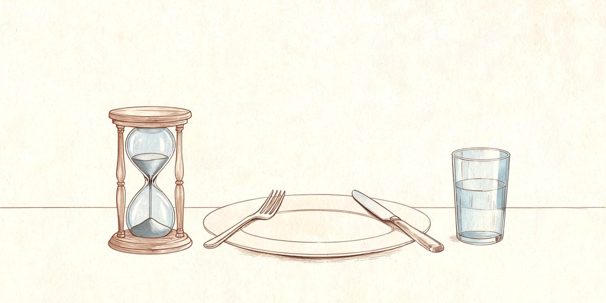 Pencil sketch of a plate, a clock and a glass of water