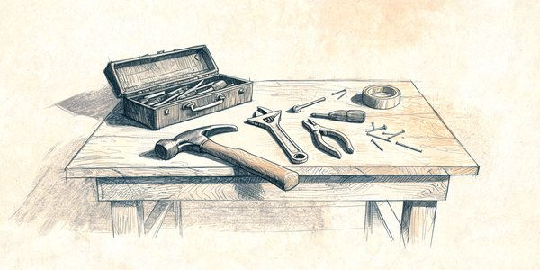 Illustration of a toolbox with tools inside